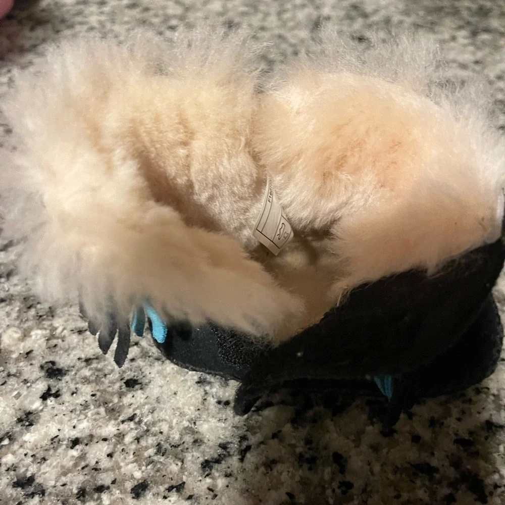UGG Black and Cream Sheepskin Footwear